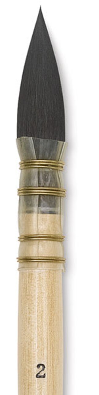 Isabey Original Siberian Blue Squirrel Brush - Quill Mop, Short Handle, Size 2